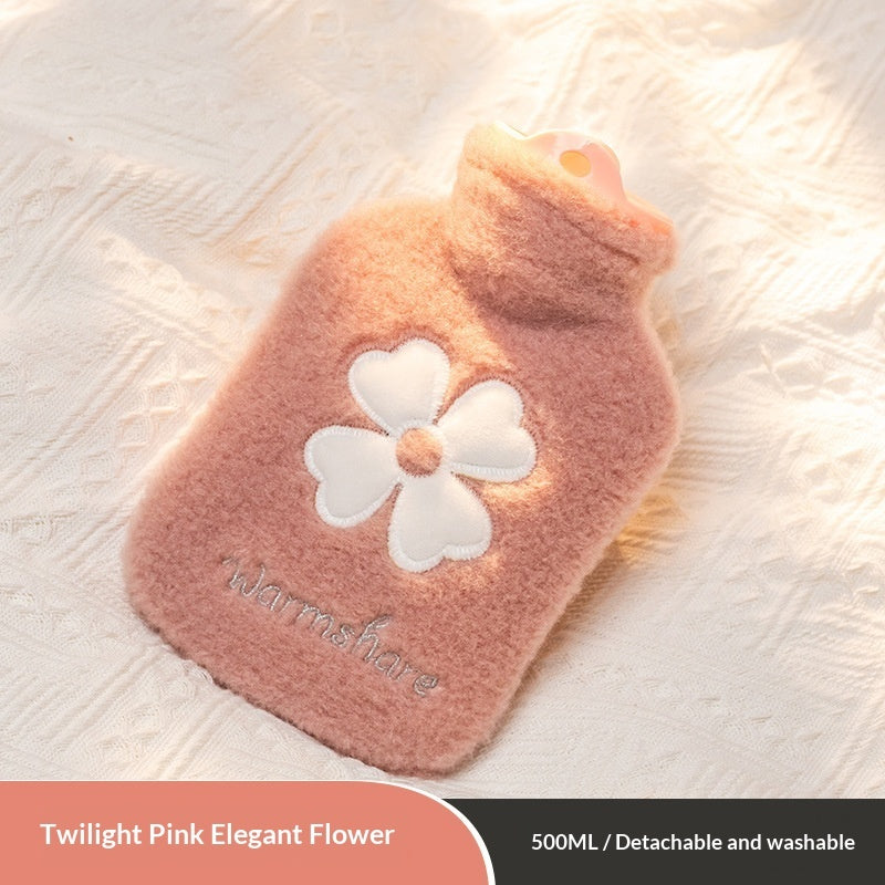 Bolsa de Agua Caliente con Funda de Felpa – Twilight Pink 500ML