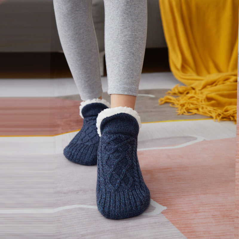 Calcetines de Borreguito Antideslizantes – Navy Blue