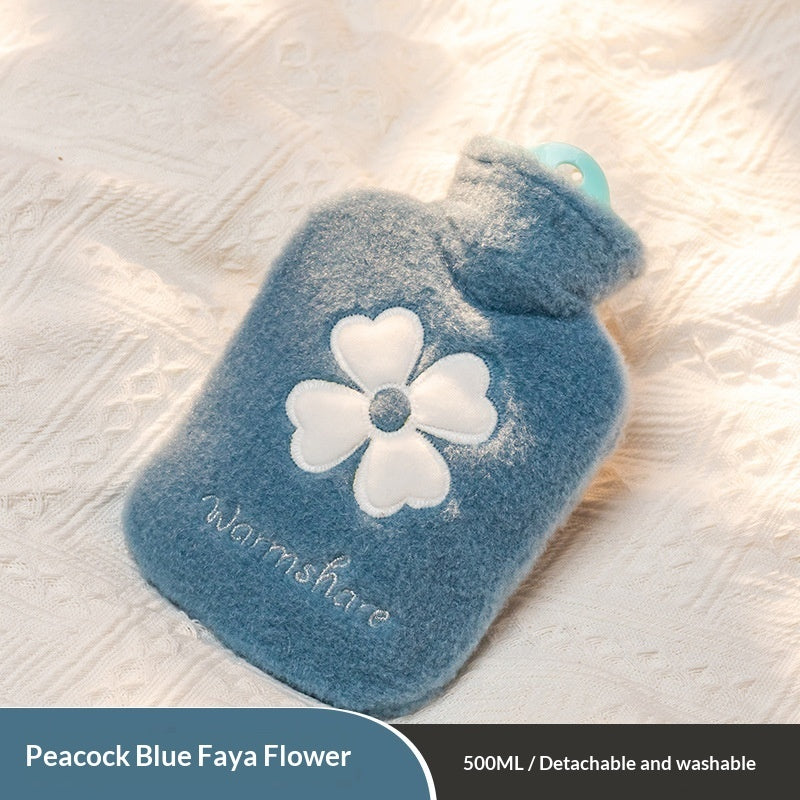 Bolsa de Agua Caliente con Funda de Felpa – Peacock Blue Hyun 500ML